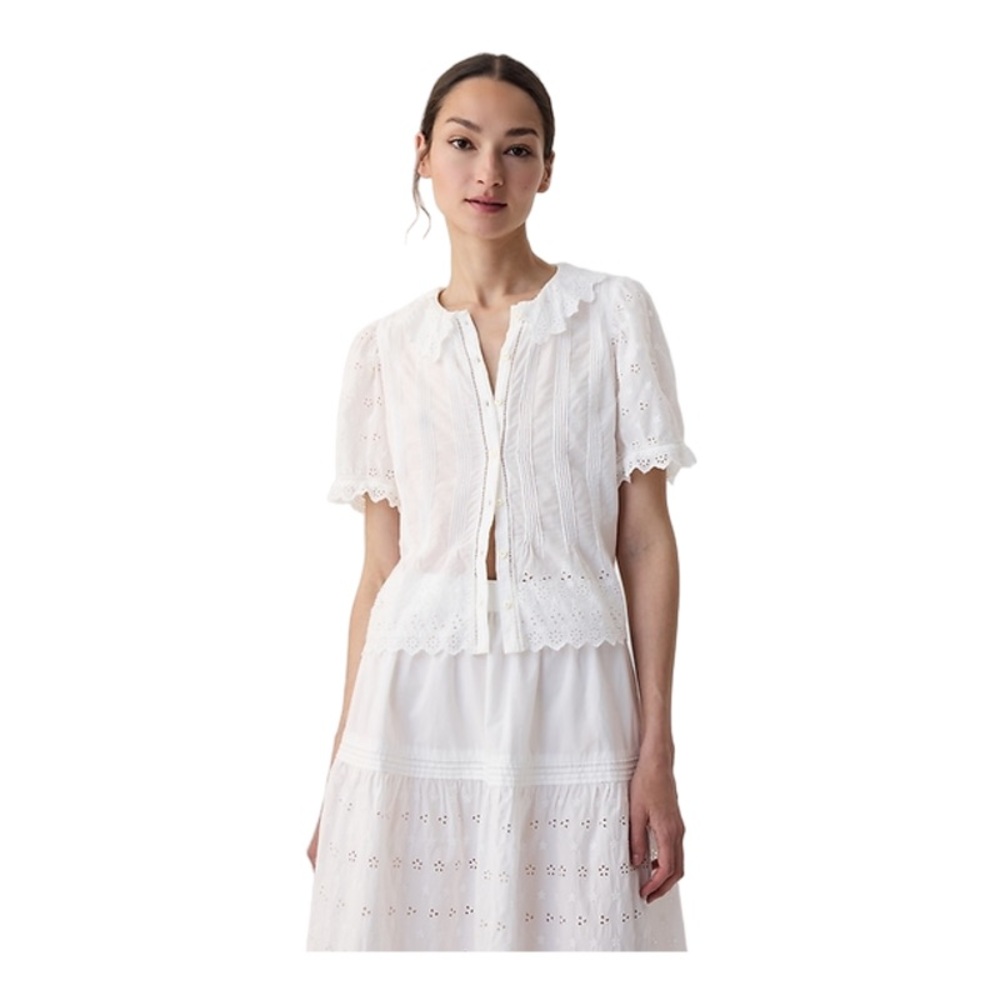Gap x Doen collab white eyelet shirt
